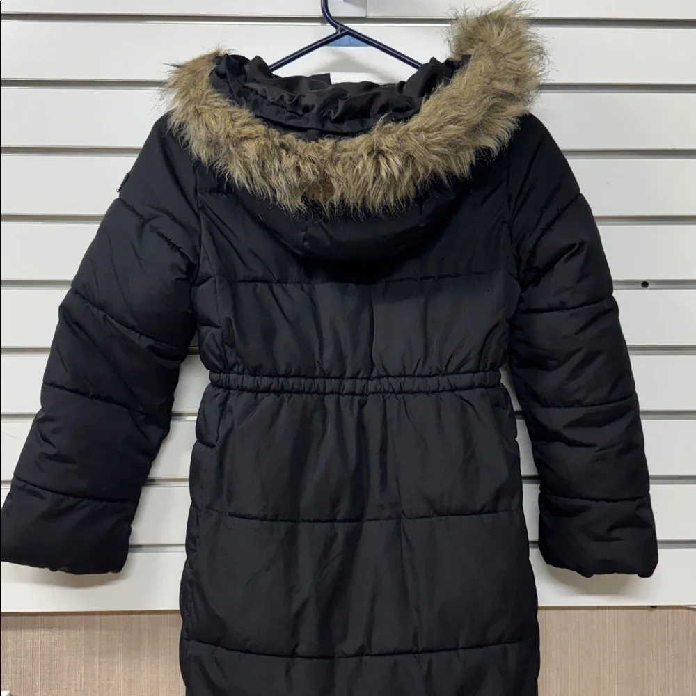 GAP Kids Black Puffer Cold Control Max Coat Faux Fur Trimmed Hood size large
